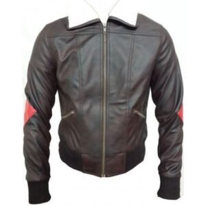 Women's Harley Quinn Bombshell Brown Leather Jacket