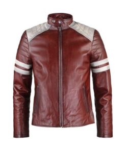 Fight Club Mayhem Red Leather Jacket