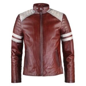 Fight Club Mayhem Red Leather Jacket