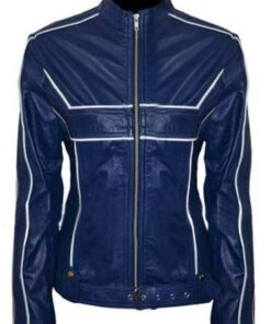 Women's Once Upon A Time Jennifer Morrison Blue Leather Jacket