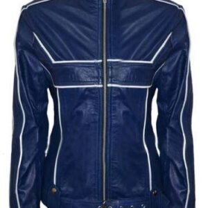 Women's Once Upon A Time Jennifer Morrison Blue Leather Jacket
