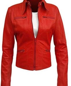 Women's Once Upon A Time Emma Swan Red Leather Jacket