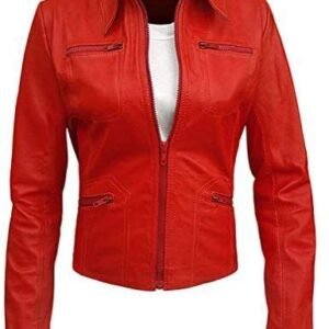 Women's Once Upon A Time Emma Swan Red Leather Jacket