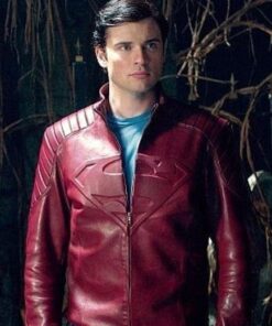 Clark Kent Superman Smallville Leather Red Jacket