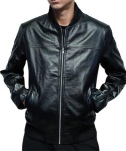 Men's Corey Hawkins Eric Carter Bomber Black Leather Jacket