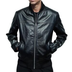 Men's Corey Hawkins Eric Carter Bomber Black Leather Jacket