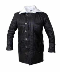 Men's Black Bane Shearling Real Leather Coat
