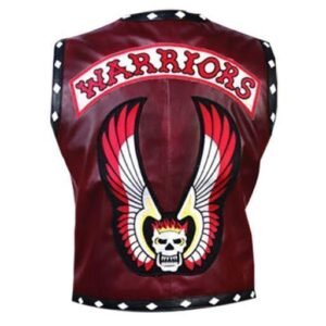 Men's Warriors Maroon Leather Vest