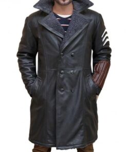 Men's Captain Boomerang Suicide Squad Black Leather Coat