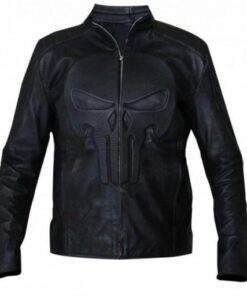 Men's The Punisher Thomas Jane Skull Black Leather Jacket