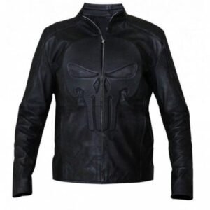 Men's The Punisher Thomas Jane Skull Black Leather Jacket