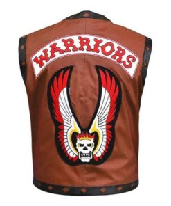 Men's Warriors Tan Leather Vest