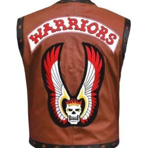 Men's Warriors Tan Leather Vest